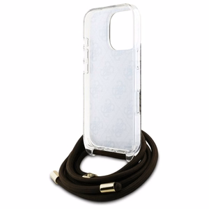 Guess Crossbody Cord 4G Print dėklas iPhone 16 Pro Max - rudas