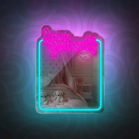 Neon MIRROR LED LOVE YOURSELF turkio rožinis FMNE01 Forever Light