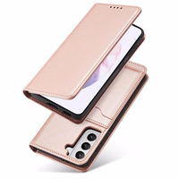 Magnetinis kortelių dėklas Samsung Galaxy S22 + (S22 Plus) piniginė kortelių laikiklis rožinis