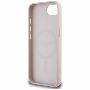 Guess 4G Circle Classic Logo Magnetinis dėklas telefonui iPhone 16e - rožinė