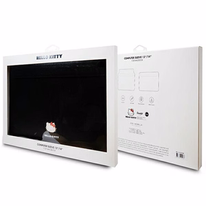 Hello Kitty PU Metal Logo dėklas 14" nešiojamam kompiuteriui - juodas