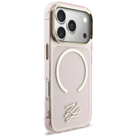Karl Lagerfeld IML KL Script Logo MagSafe Case for iPhone 17 Pro Max - Pink