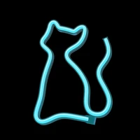 Neon LED Light CAT turquoise NNE24 Neolia