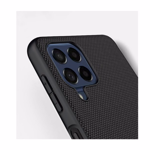 Nillkin Tekstūrinis dėklas patvarus sustiprintas dėklas su geliniu rėmu ir nailonine nugarėle Samsung Galaxy M53 5G juodas