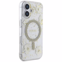 Guess Resin Flowers Glitter MagSafe iPhone 16 dėklas telefonui (m) - smėlinis (m)