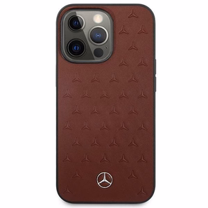 Mercedes MEHCP13LPSQRE iPhone 13 Pro / 13 6.1" raudonas dėklas Leather Stars Pattern