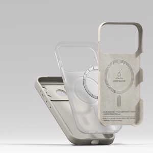 Ringke Silikoninis magnetinis MagSafe dėklas telefonui iPhone 17 Pro - smėlinis