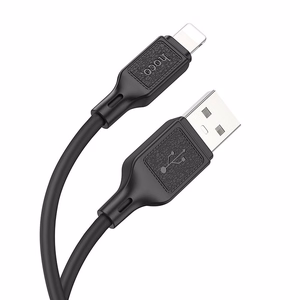 Кабель USB A to Lightning Hoco 2,4A 1 м X90 чёрный