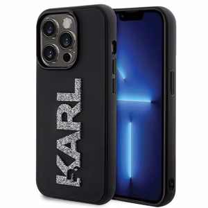 Karl Lagerfeld чехол для iPhone 15 Pro Max KLHCP15X3DMBKCK (3D Logo Glitter) чёрный