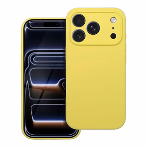 Dėklas silikoninis 2 mm iPhone 17 Pro geltonos spalvos