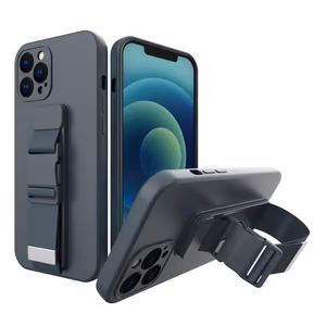 Virvelinis dėklas Gelinis dėklas su grandinės virvele Xiaomi Redmi Note 10 5G / Poco M3 Pro tamsiai mėlynas