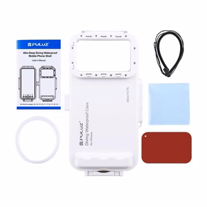 Puluz Waterproof Case (45m) for iPhone: For Underwater Photos and Videos (White)