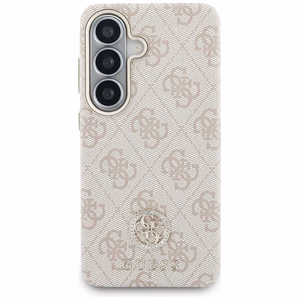 Guess dėklas 4G Rhinestone Round Logo MagSafe skirtas Samsung Galaxy S26 Plus rožinis