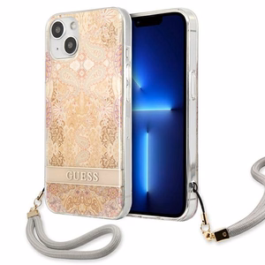 Guess GUHCP13SHFLSD iPhone 13 mini 5.4" золотой/золотой жёсткий чехол Flower Strap