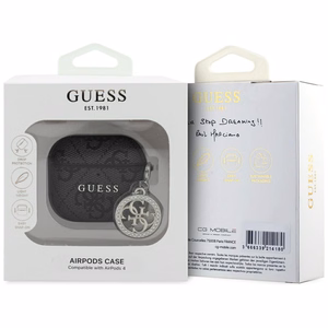 Guess 4G Strass Charm dėklas AirPods 4 - juodas