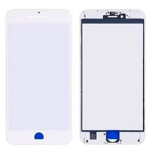 LCD stikliukas Apple iPhone 6S Plus su rėmeliu ir OCA baltas V2 ORG
