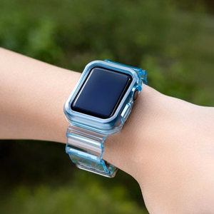 Силиконовый ремешок-браслет с чехлом Light Set для Apple Watch 38mm - синий