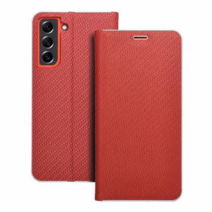 Flip чехол для Samsung S21 FE Luna Book Carbon красный