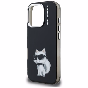 Karl Lagerfeld IML Aquarelle Choupette & Logo iPhone 16 Pro deklas - juodas