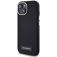 Karl Lagerfeld FW Metal Plate Magnetinis iPhone 15 dėklas - juodas