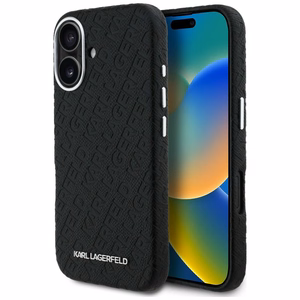 Karl Lagerfeld FW Stamped Karl MagSafe Dėklas iPhone 16 - juodas