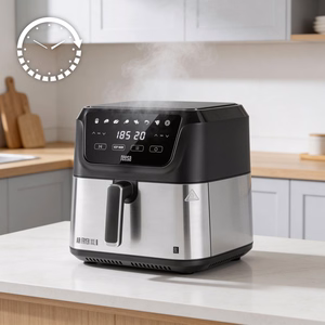 TEESA DIGITAL AIR FRYER XXL karšto oro gruzdintuvė, 8 l, 1700 W, didelis dubuo, programos, šilumos palaikymas