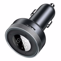 Įkroviklis automobilinis + FM transmiteris BASEUS (CCLH-01) (2xUSB,bluetooth, 3.4A) juodas