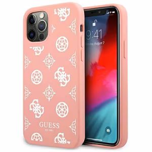 Guess GUHCP12LLSPEWPI iPhone 12 Pro Max 6.7" rožinis/rožinis kietas dėklas Peony kolekcija