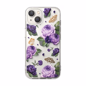 Ringke Fusion Design šarvuotas dėklas su geliniu rėmeliu iPhone 14 Plus skaidrus (Violetinė rožė) (FD637E29)