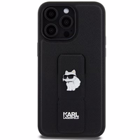 Karl Lagerfeld Gripstand Saffiano Choupette Pins dėklas telefonui iPhone 13 Pro / 13 - juodas