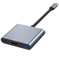 HUB Tech-Protect V1 3in1 USB-C - USB-A 3.0 / USB-C PD 100W / HDMI 4K 30Hz - pilkas