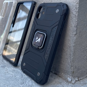 Wozinsky Ring Armor Case stovas tvirtas atsparus dėklas iPhone 13 rožinis auksas