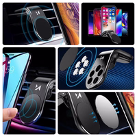 Automobilinis universalus telefono laikiklis Wozinsky WCH-02 tvirtinamas ant ventiliacijos grotelių, magnetinis, juodas