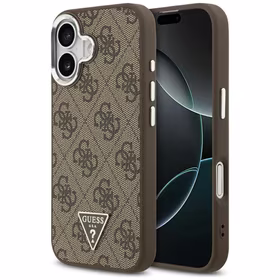 GUESS dėklas telefonui (m) IPHONE 17 suderinamas su MagSafe PU 4G W/Triangle Logo SL - rudas