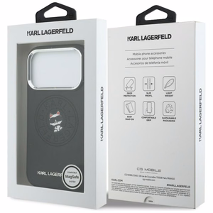 Karl Lagerfeld Point & Choupette Sketch MagSafe Dėklas for iPhone 17 Pro Max - juodas