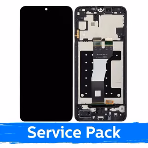 Ekranas skirtas Samsung A057 A05s juodas su rėmeliu (Service Pack) +INCLUDING BATTERY