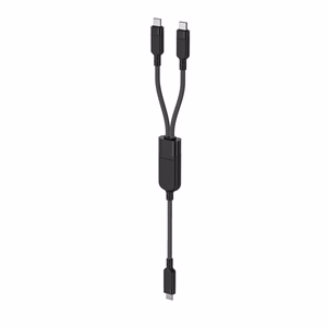 Acefast C5 USB-C - USB-C / USB-C 2in1 100W 480Mb/s kabelis - juodas