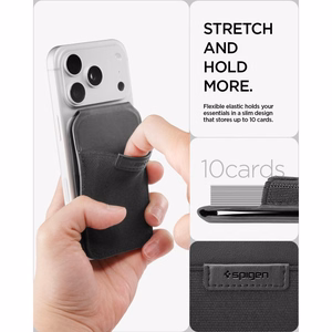 Spigen Slim Fold S314-4 magnetinis „MagSafe“ kortelių dėklas telefonui – juodas
