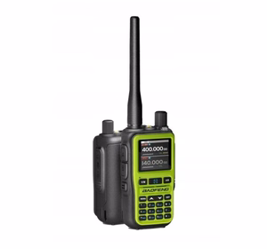 Baofeng UV-5R EU Mini – nešiojamoji radijo stotelė, USB-C, Bluetooth, VHF/UHF, aviacijos dažnių juosta, žalia