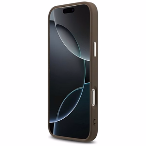 Guess Чехол для iPhone 17 Pro Max GUHCP17XP4G4SMCW (4G PU Leather Case with Big 4G and Classic Logo and Silver Metal Camera Frame) коричневый