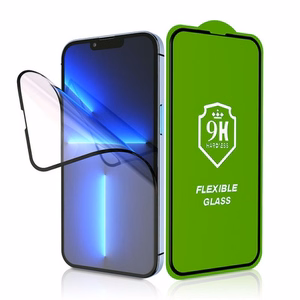 LCD apsauginis stikliukas Bestsuit Flexible Hybrid Glass 5D Apple iPhone XS Max/11 Pro Max pritaikytas dėklui juodas