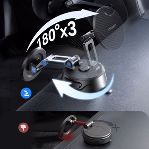 Joyroom JR-ZS51 magnetinis automobilinis laikiklis su siurbtuvu priekiniams stiklams ar prietaisų skydeliui juodas