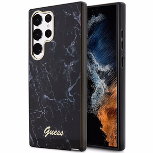 Guess GUHCS23LPCUMAK S23 Ultra S918 juodas/juodas kietas dėklas Marble