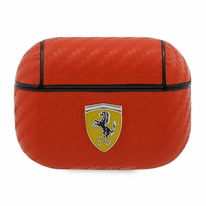 Ferrari FESAPCARE AirPods Pro dėklas raudonas/raudonas On Track PU Carbon