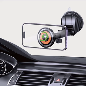 Belaidis automobilinis įkroviklis-laikiklis Dudao (F12MAX+) Magnetic (MagSafe 15W) juodas