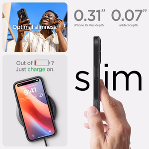 Spigen Ultra Hybrid MagSafe Zero One dėklas, skirtas iPhone 16 – tamsiai pilka