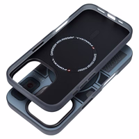 Dėklas telefonui FORCELL F-PROTECT Levels su dvigubo sluoksnio 4D technologija, karinio bandymo sertifikatu, suderinamas su MagSafe, skirtas IPHONE 16 PRO MAX pilkas