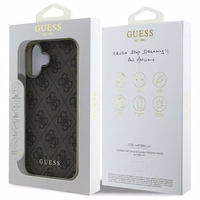 Guess 4G Charms Kolekcijos dėklas iPhone 16 Plus - rudas