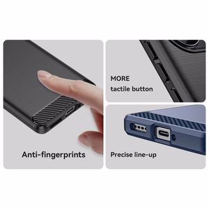 Carbon Case dėklas Realme 10 Pro+ lankstus silikoninis anglies dangtelis juodas