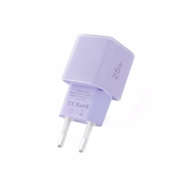 "Tech-Protect" NCM25 USB-C PD 25 W sieninis įkroviklis - violetinės spalvos